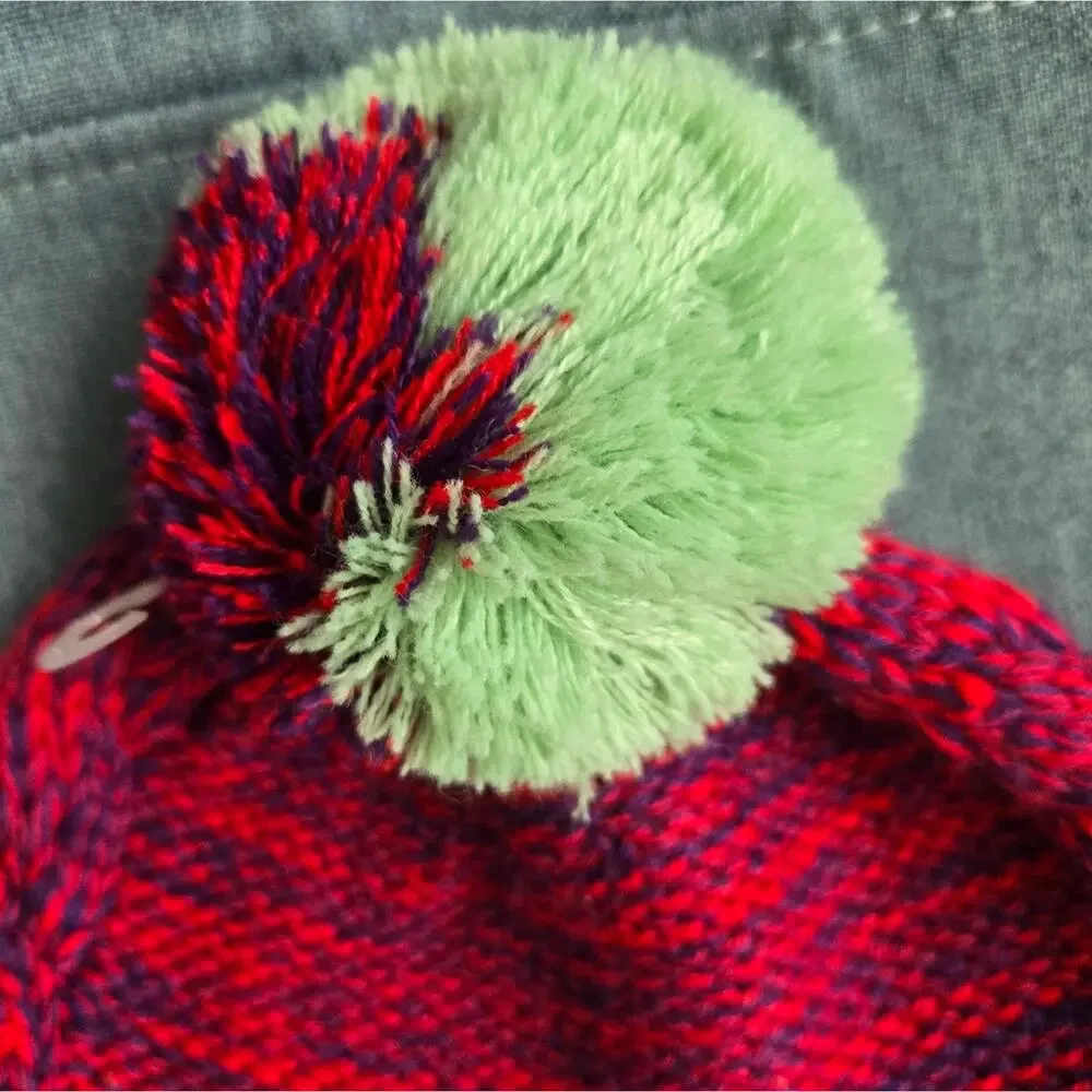 UGG Australia Knit Beanie Hat Kids 4-6Y Pom Red Pink Purple Green